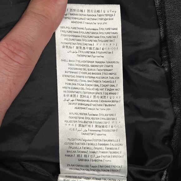 Guess Embroidered Faux Leather Jacket Womens Large Snake Skull Grunge Punk Rock - Picture 11 of 14